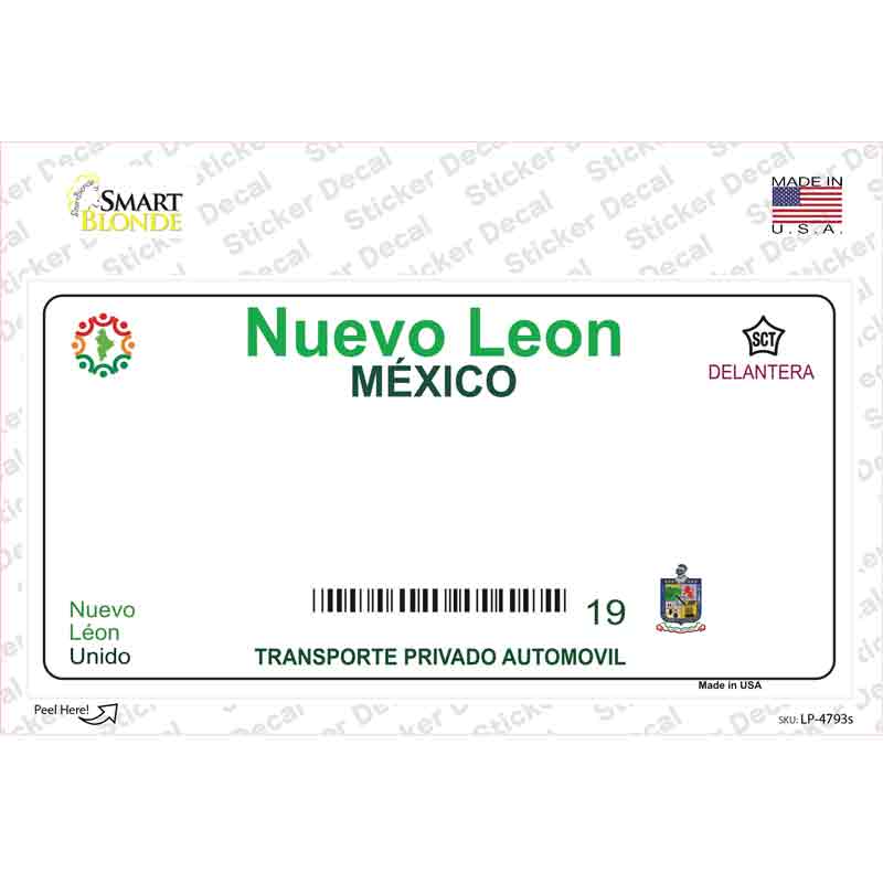 LP-4793s-M Nuevo Leon Mexico Novelty Sticker Decal - Medium
