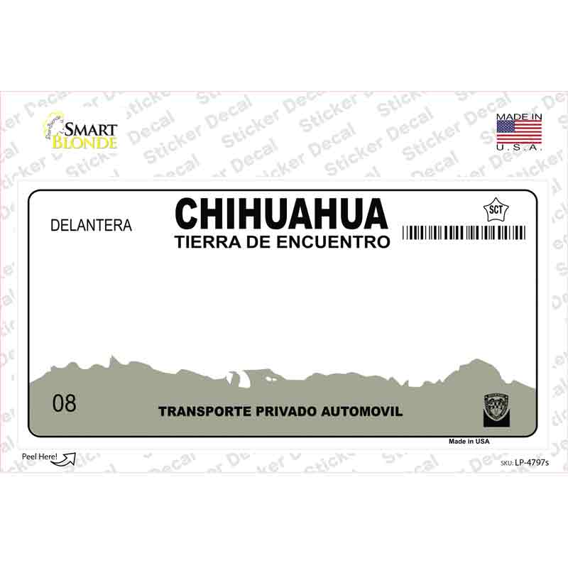 LP-4797s-M Chihuahua Mexico Background Novelty Sticker Decal - Medium