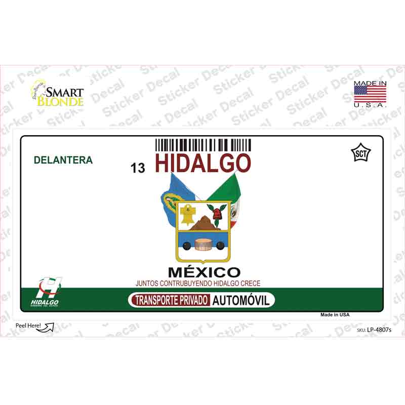 LP-4807s-M Hidalgo Mexico Novelty Sticker Decal - Medium