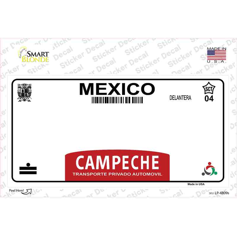 LP-4809s-M Campeche Mexico Novelty Sticker Decal - Medium