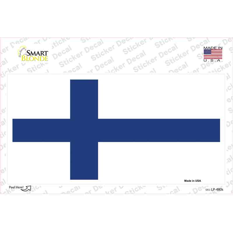 LP-480s-M Finland Flag Novelty Sticker Decal - Medium
