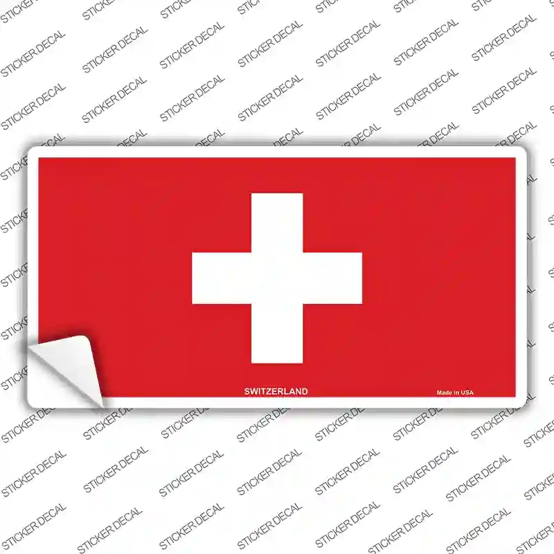 LP-487s-L Switzerland Flag Novelty Sticker Decal - Large