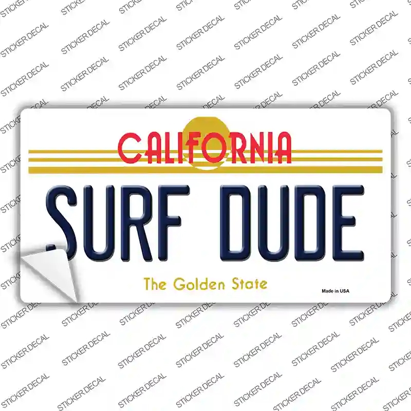 LP-4887s-XL Surf Dude California Novelty Sticker Decal - Extra Large