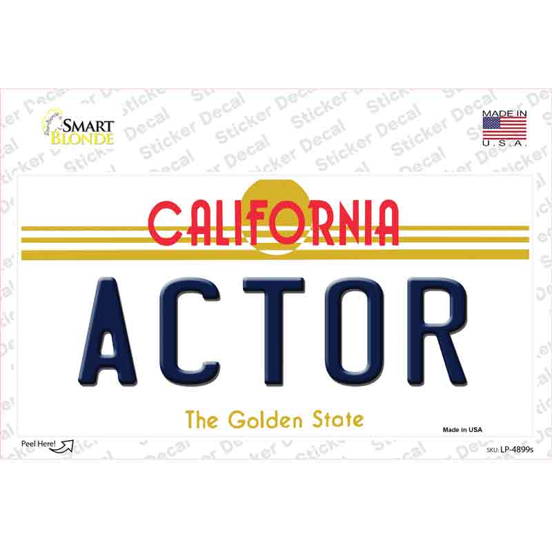 LP-4899s-M Actor California Novelty Sticker Decal - Medium