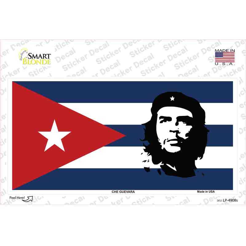 LP-4908s-M Che Guevara Flag Novelty Sticker Decal - Medium