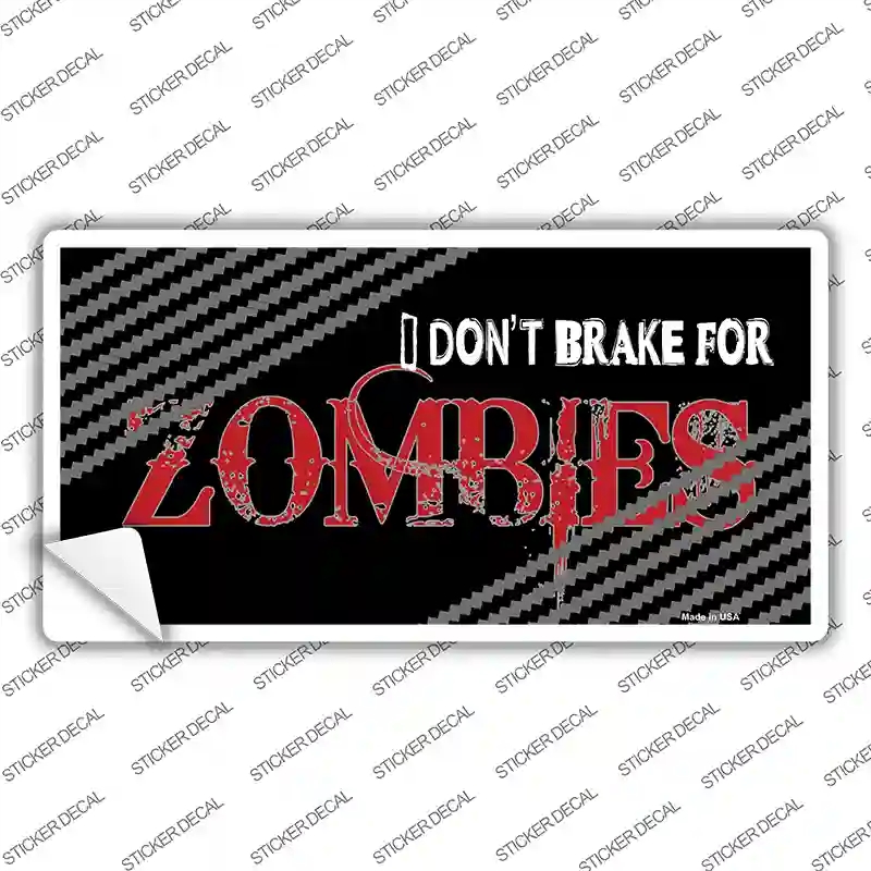 LP-4931s-XL Dont Brake for Zombies Novelty Sticker Decal - Extra Large