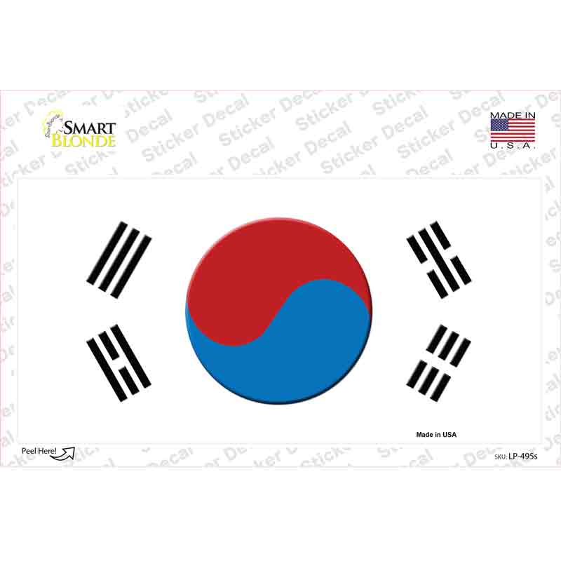 LP-495s-M South Korea Flag Novelty Sticker Decal - Medium