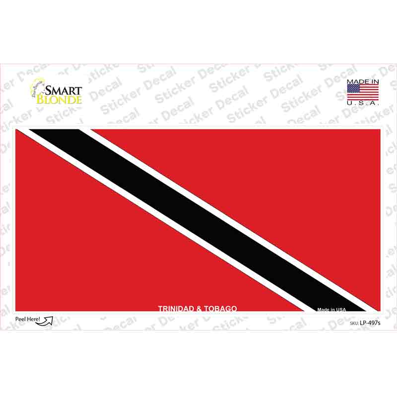 LP-497s-M Trinidad Tobago Flag Novelty Sticker Decal - Medium