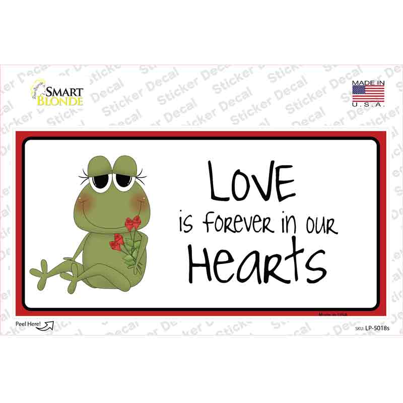 LP-5018s-M Love in Our Hearts Frog Novelty Sticker Decal - Medium