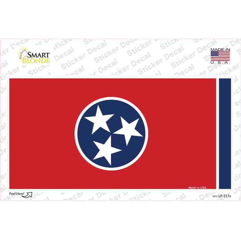 LP-511s-M Tennessee State Flag Novelty Sticker Decal - Medium