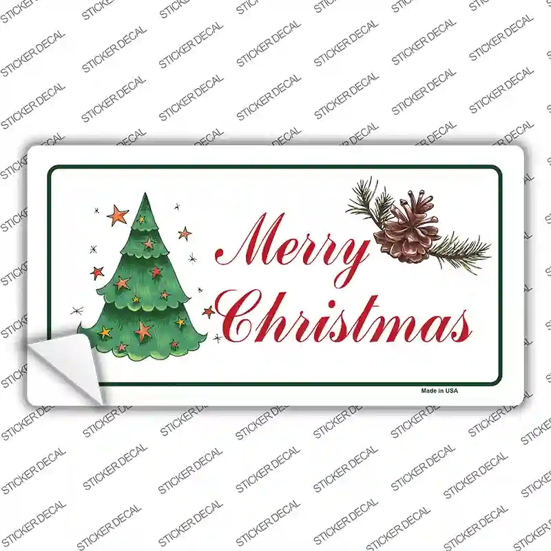 LP-5144s-L Merry Christmas Tree Novelty Sticker Decal - Large