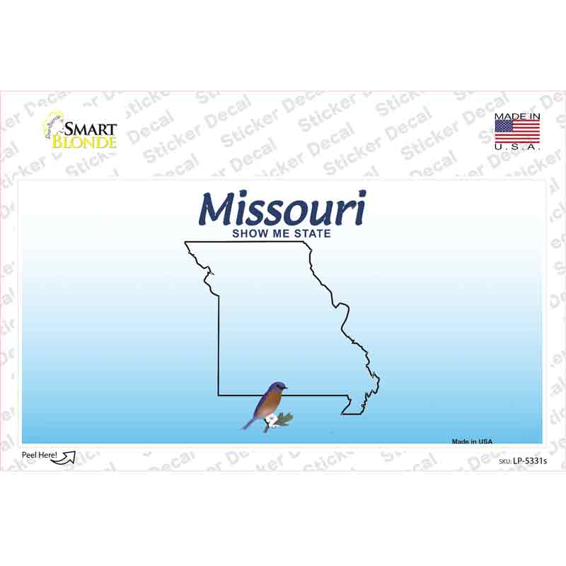 LP-5331s-M Missouri State Background Novelty Sticker Decal - Medium