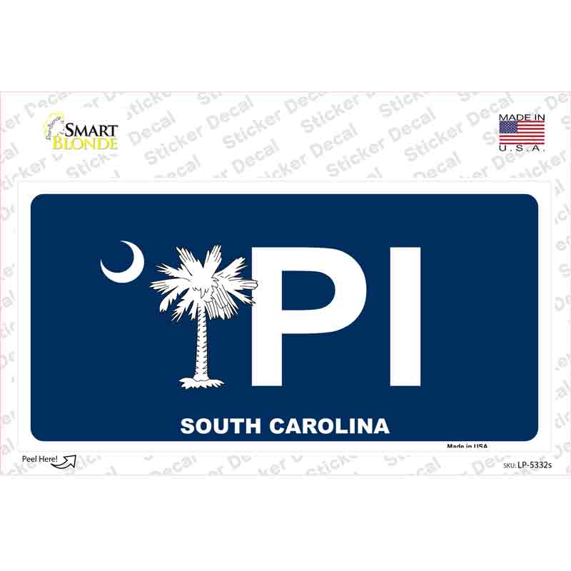 LP-5332s-M PI South Carolina Novelty Sticker Decal - Medium