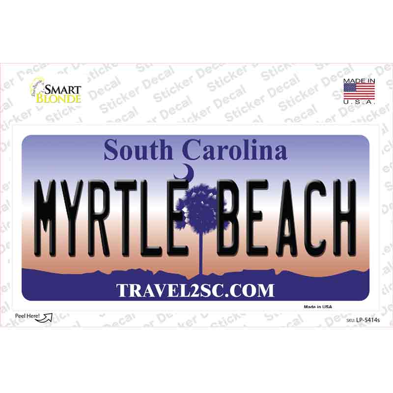 LP-5414s-M Myrtle Beach South Carolina Novelty Sticker Decal - Medium