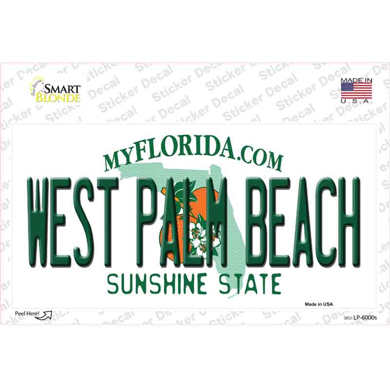 LP-6000s-M West Palm Beach Florida Novelty Sticker Decal - Medium