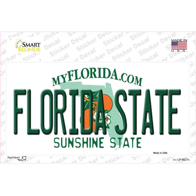 LP-6021s-M Florida State Novelty Sticker Decal - Medium