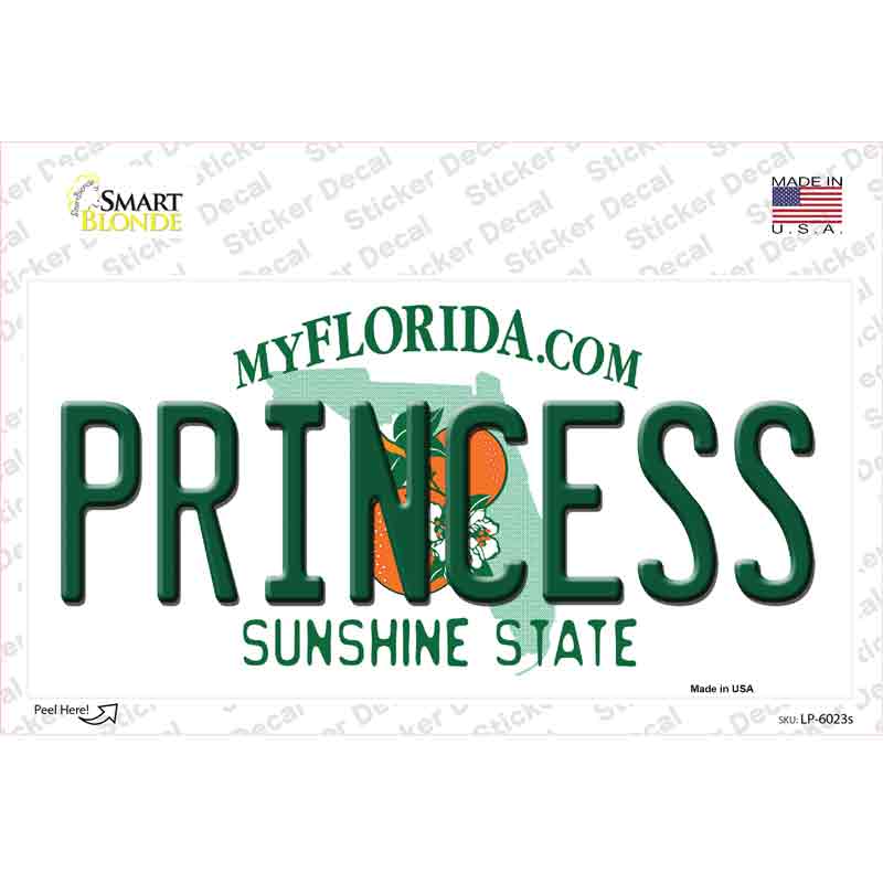 LP-6023s-M Princess Florida Novelty Sticker Decal - Medium