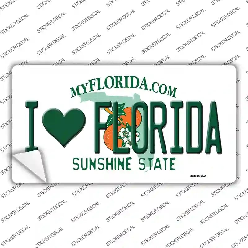 LP-6032s-L I Love Florida Novelty Sticker Decal - Large