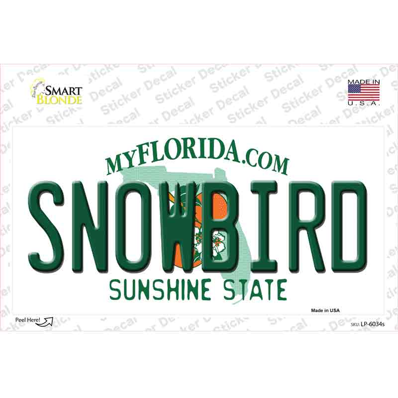 LP-6034s-M Snowbird Florida Novelty Sticker Decal - Medium