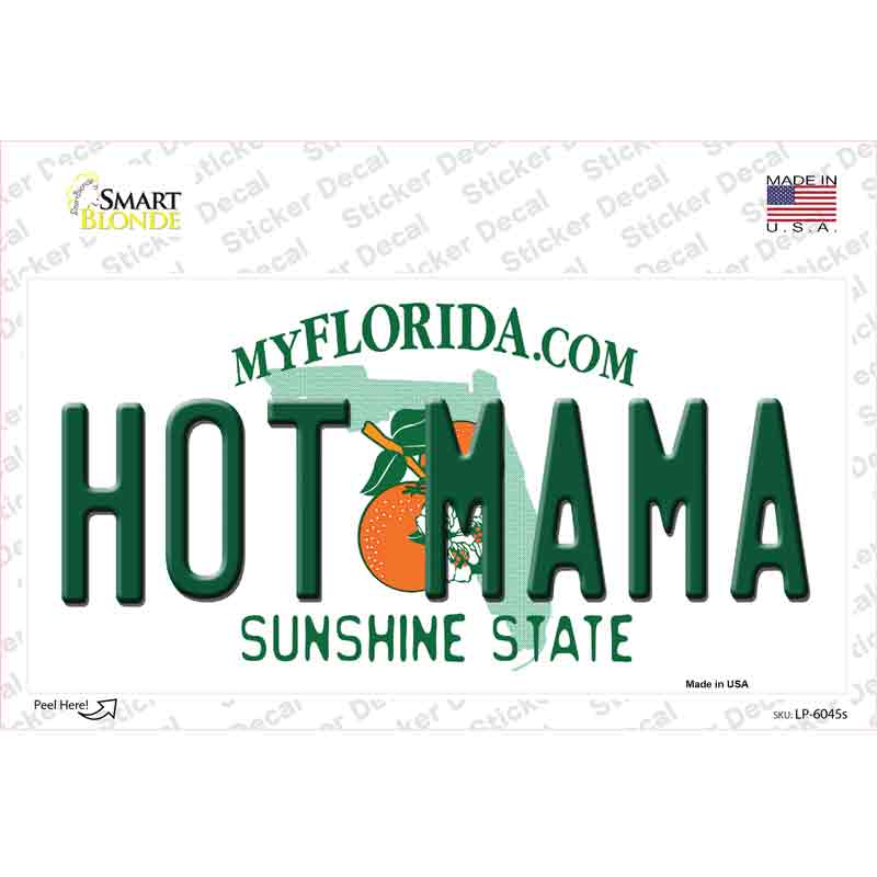 LP-6045s-M Hot Mama Florida Novelty Sticker Decal - Medium