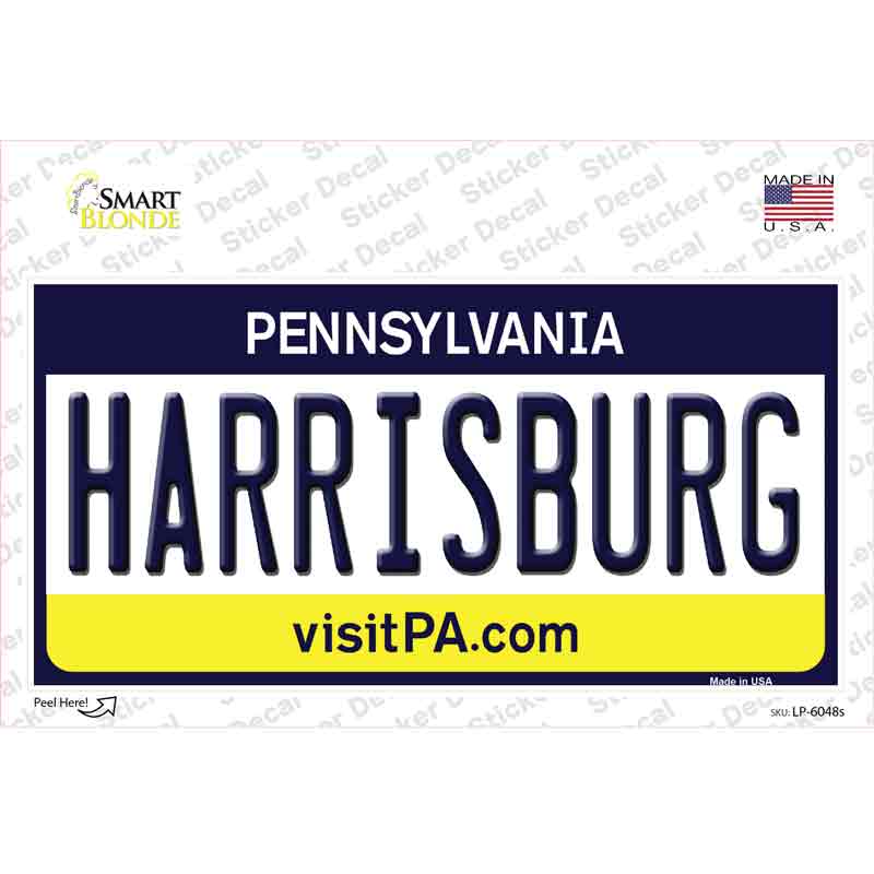 LP-6048s-M Harrisburg Pennsylvania State Novelty Sticker Decal - Medium