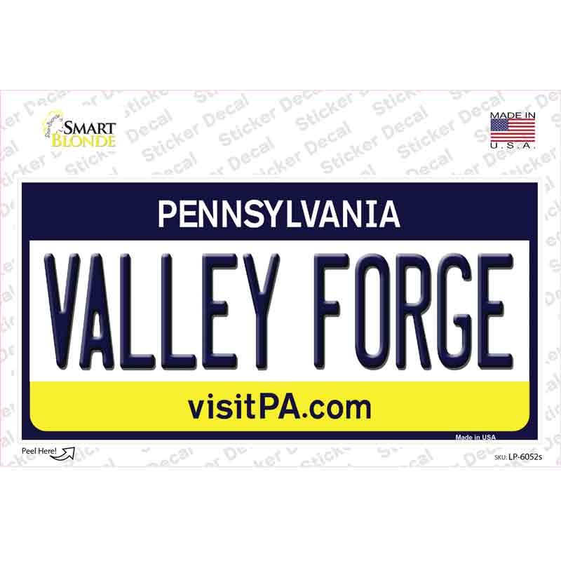 LP-6052s-M Valley Forge Pennsylvania State Novelty Sticker Decal - Medium