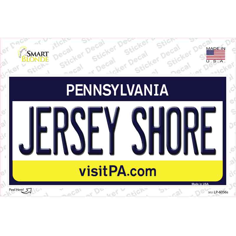 LP-6056s-M Jersey Shore Pennsylvania State Novelty Sticker Decal - Medium