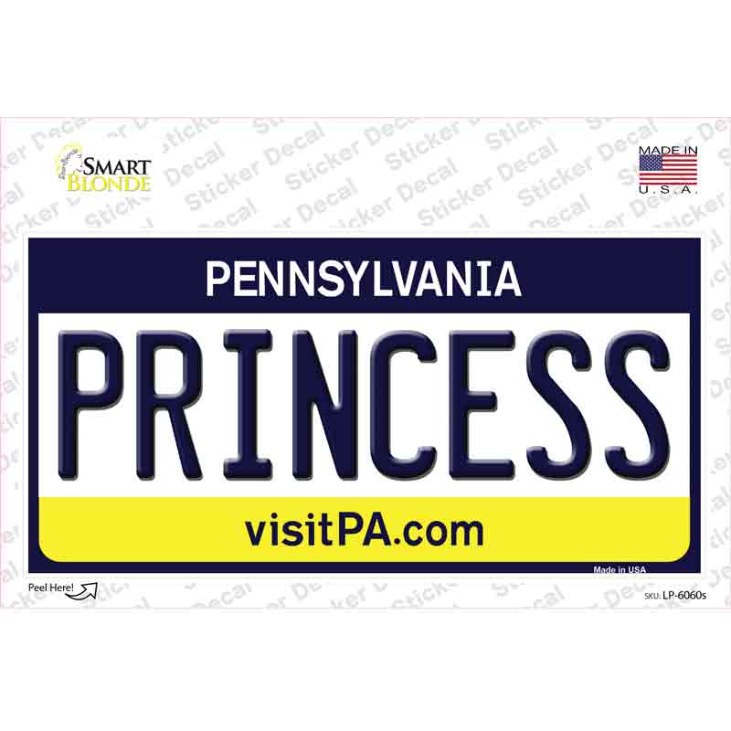 LP-6060s-M Princess Pennsylvania State Novelty Sticker Decal - Medium