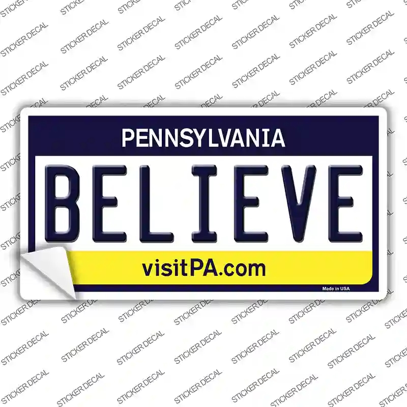 LP-6072s-XL Believe Pennsylvania State Novelty Sticker Decal - Extra Large