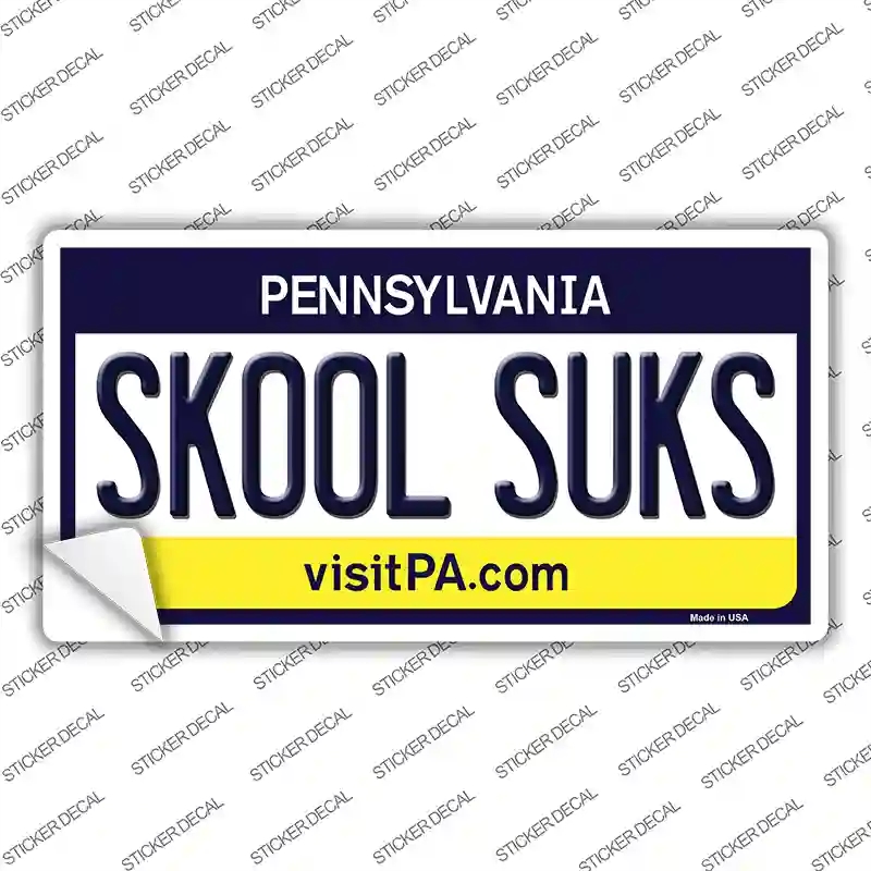LP-6074s-S Skool Suks Pennsylvania State Novelty Sticker Decal - Small