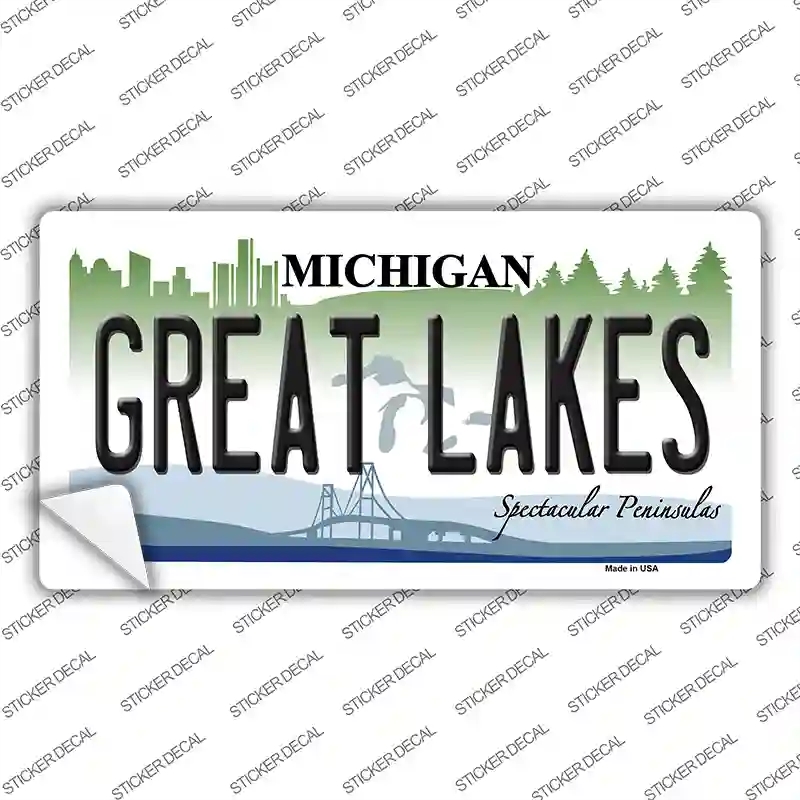 LP-6112s-L Great Lakes Michigan Novelty Sticker Decal - Large