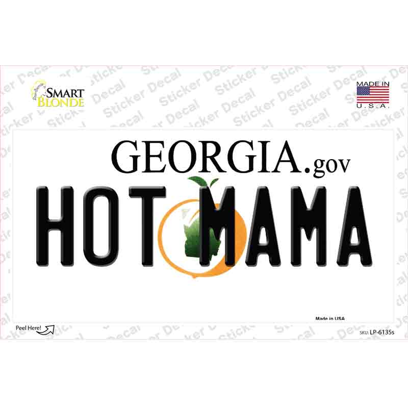 LP-6135s-M Hot Mama Georgia Novelty Sticker Decal - Medium
