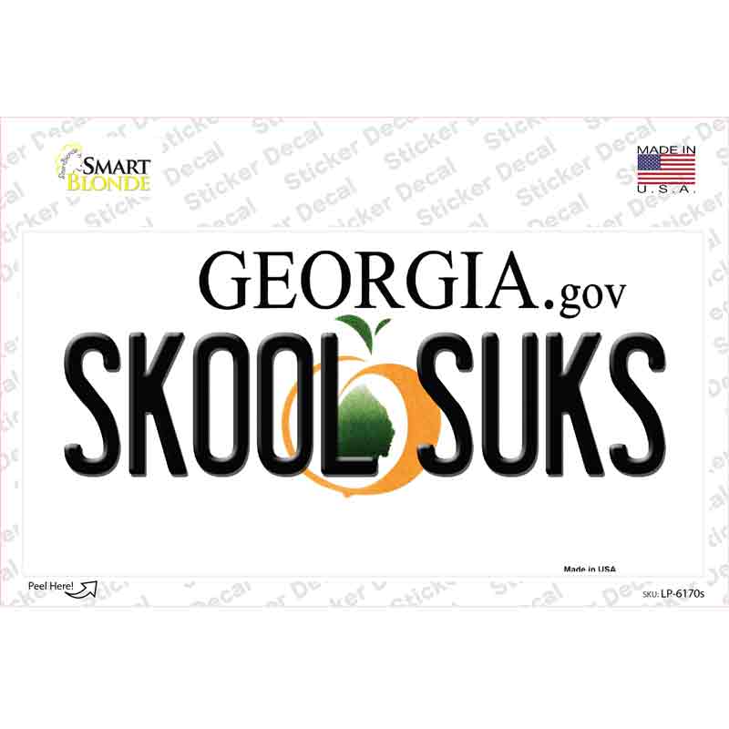 LP-6170s-M Skool Suks Georgia Novelty Sticker Decal - Medium