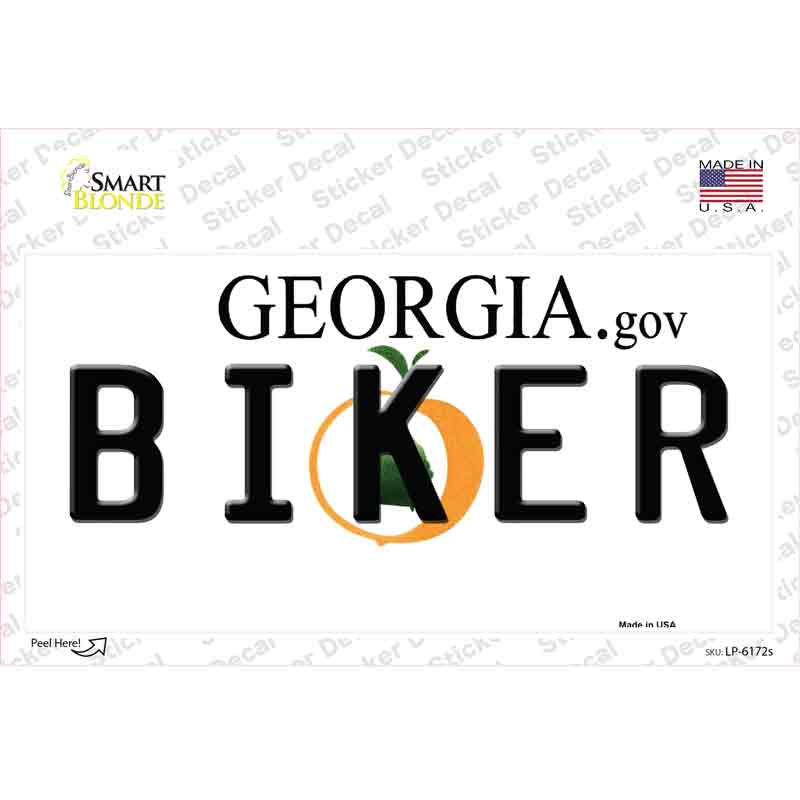 LP-6172s-M Biker Georgia Novelty Sticker Decal - Medium