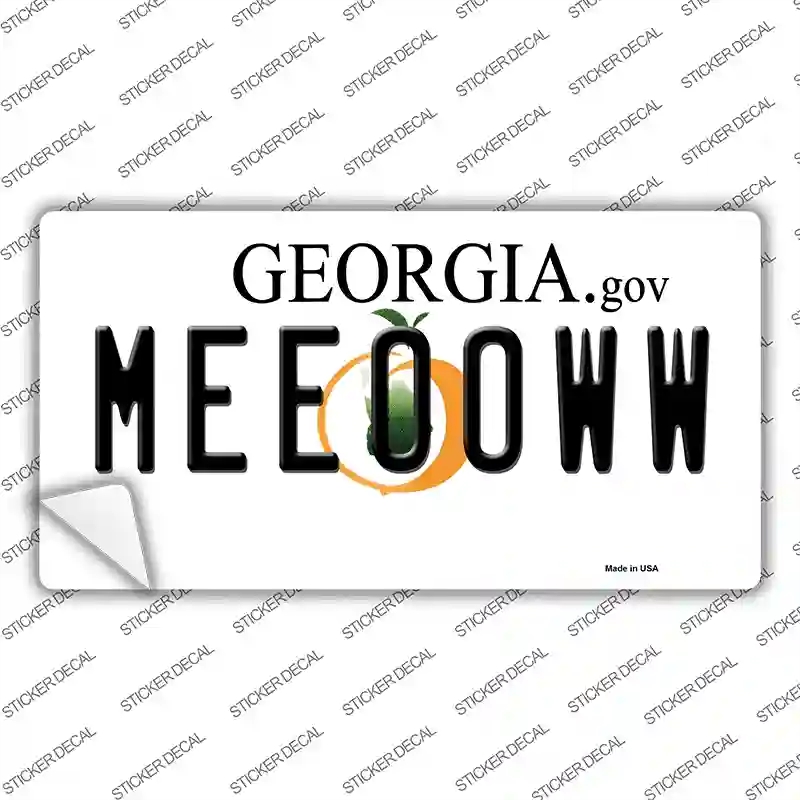 LP-6178s-S Meeooww Georgia Novelty Sticker Decal - Small