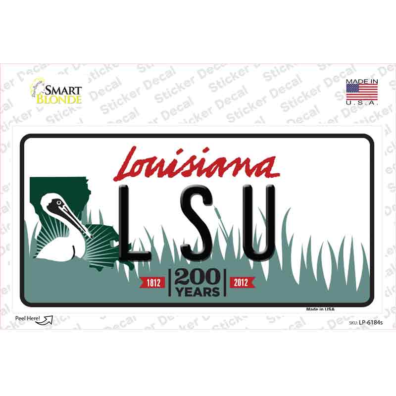 LP-6184s-M LSU Louisiana Novelty Sticker Decal - Medium