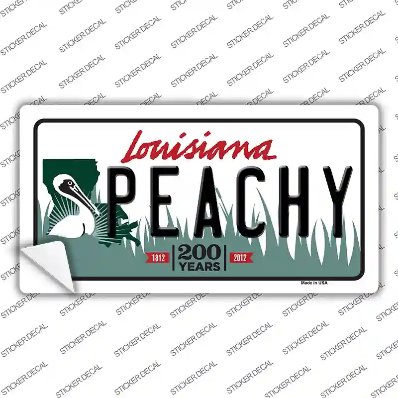 LP-6214s-S Peachy Louisiana Novelty Sticker Decal - Small