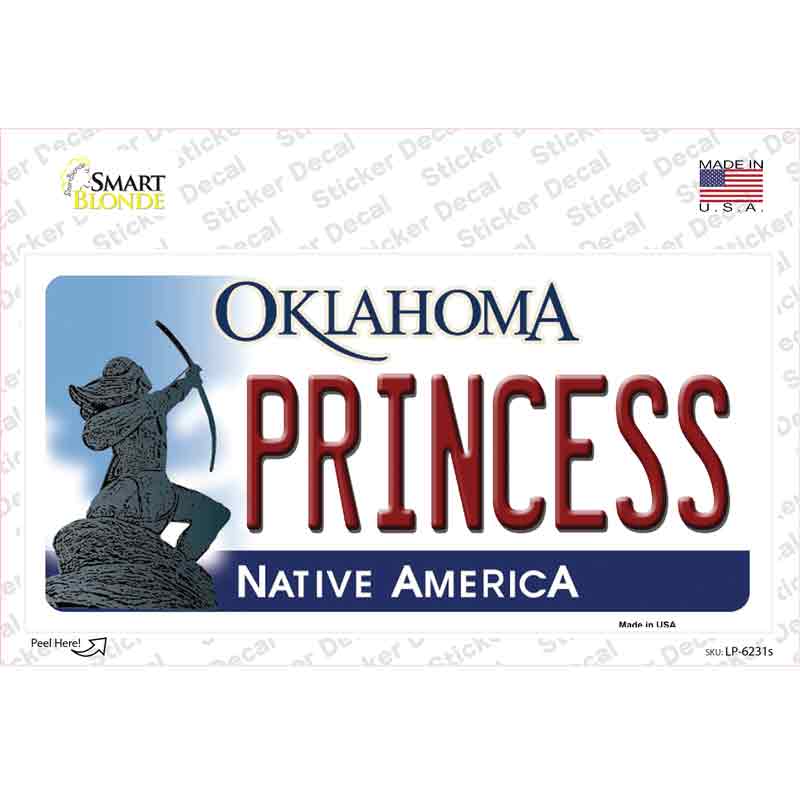 LP-6231s-M Princess Oklahoma Novelty Sticker Decal - Medium