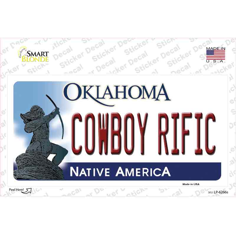 LP-6266s-M Cowboy Rific Oklahoma Novelty Sticker Decal - Medium