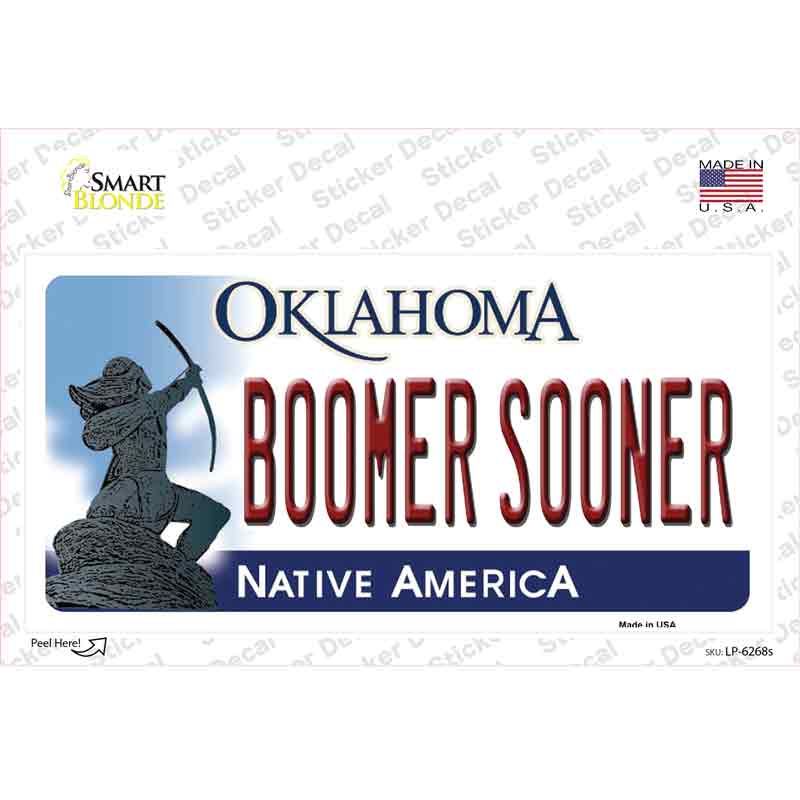 LP-6268s-M Boomer Sooner Oklahoma Novelty Sticker Decal - Medium