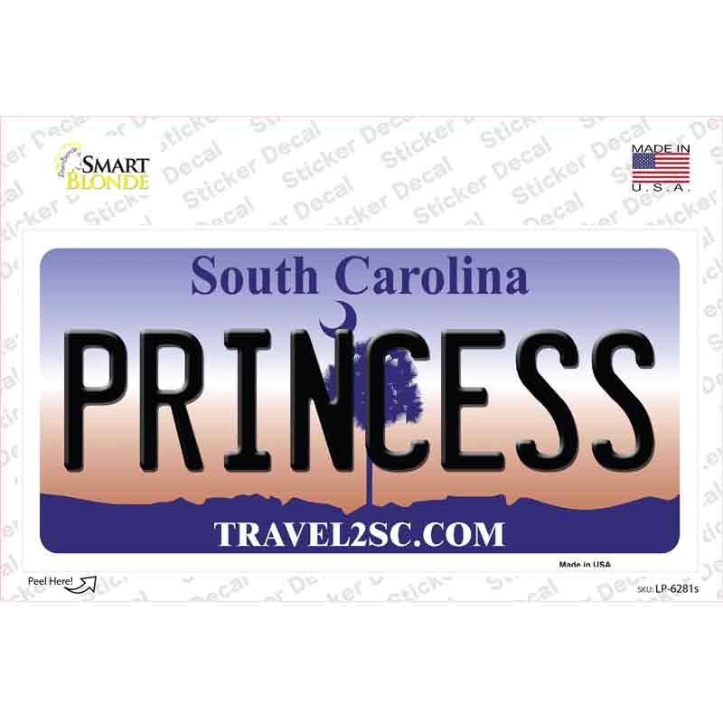 LP-6281s-M Princess South Carolina Novelty Sticker Decal - Medium