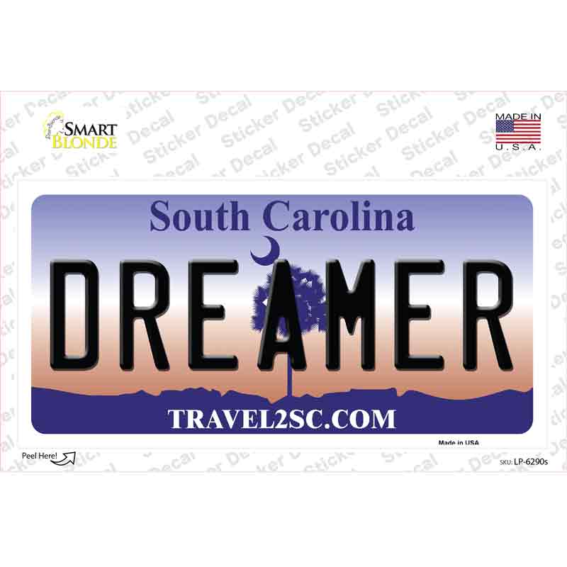 LP-6290s-M Dreamer South Carolina Novelty Sticker Decal - Medium