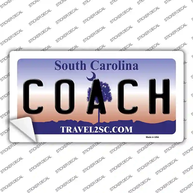 LP-6298s-XL Coach South Carolina Novelty Sticker Decal - Extra Large