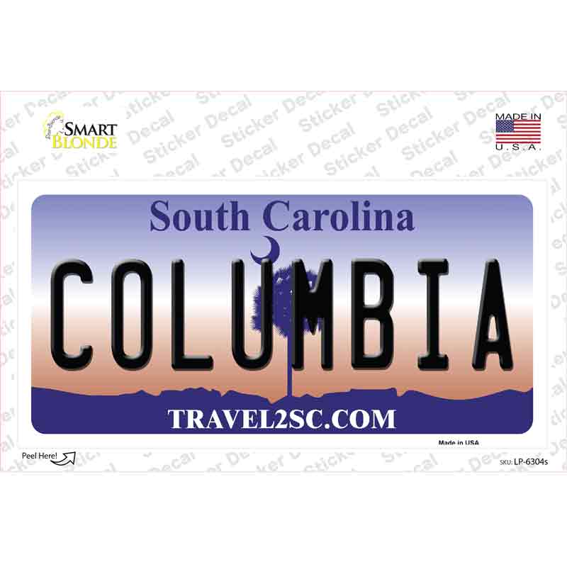 LP-6304s-M Columbia South Carolina Novelty Sticker Decal - Medium