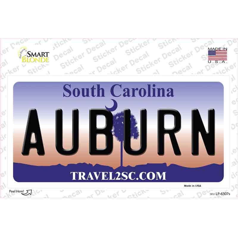 LP-6307s-M Auburn South Carolina Novelty Sticker Decal - Medium