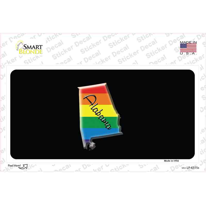 LP-6315s-M Alabama Rainbow Novelty Sticker Decal - Medium