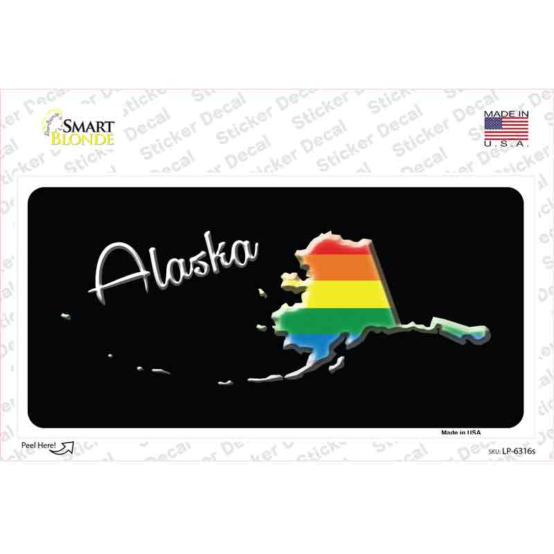 LP-6316s-M Alaska Rainbow Novelty Sticker Decal - Medium