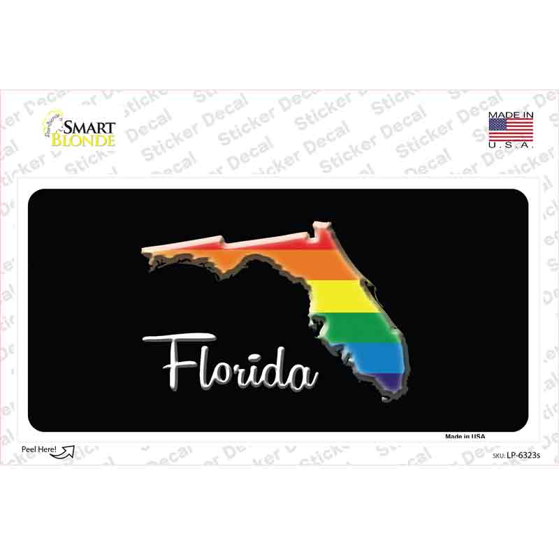 LP-6323s-M Florida Rainbow Novelty Sticker Decal - Medium