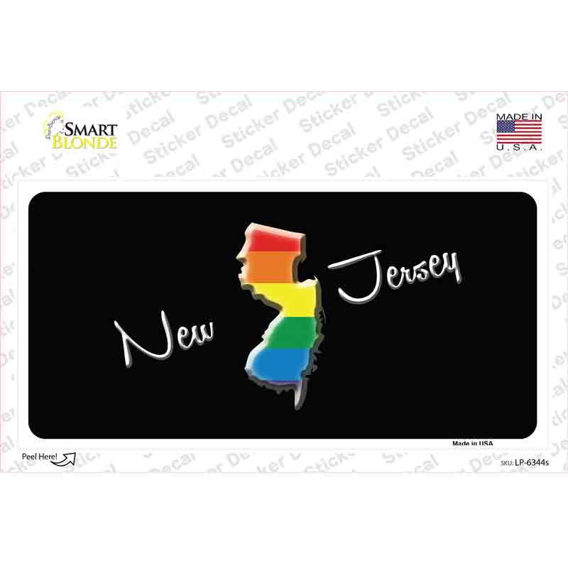 LP-6344s-M   Jersey Rainbow Novelty Sticker Decal - Medium