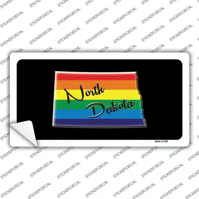 LP-6348s-L North Dakota Rainbow Novelty Sticker Decal - Large